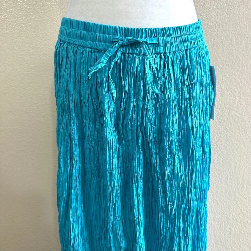 Chadwick's Vintage Blue Crinkle Maxi Mermaid Skirt